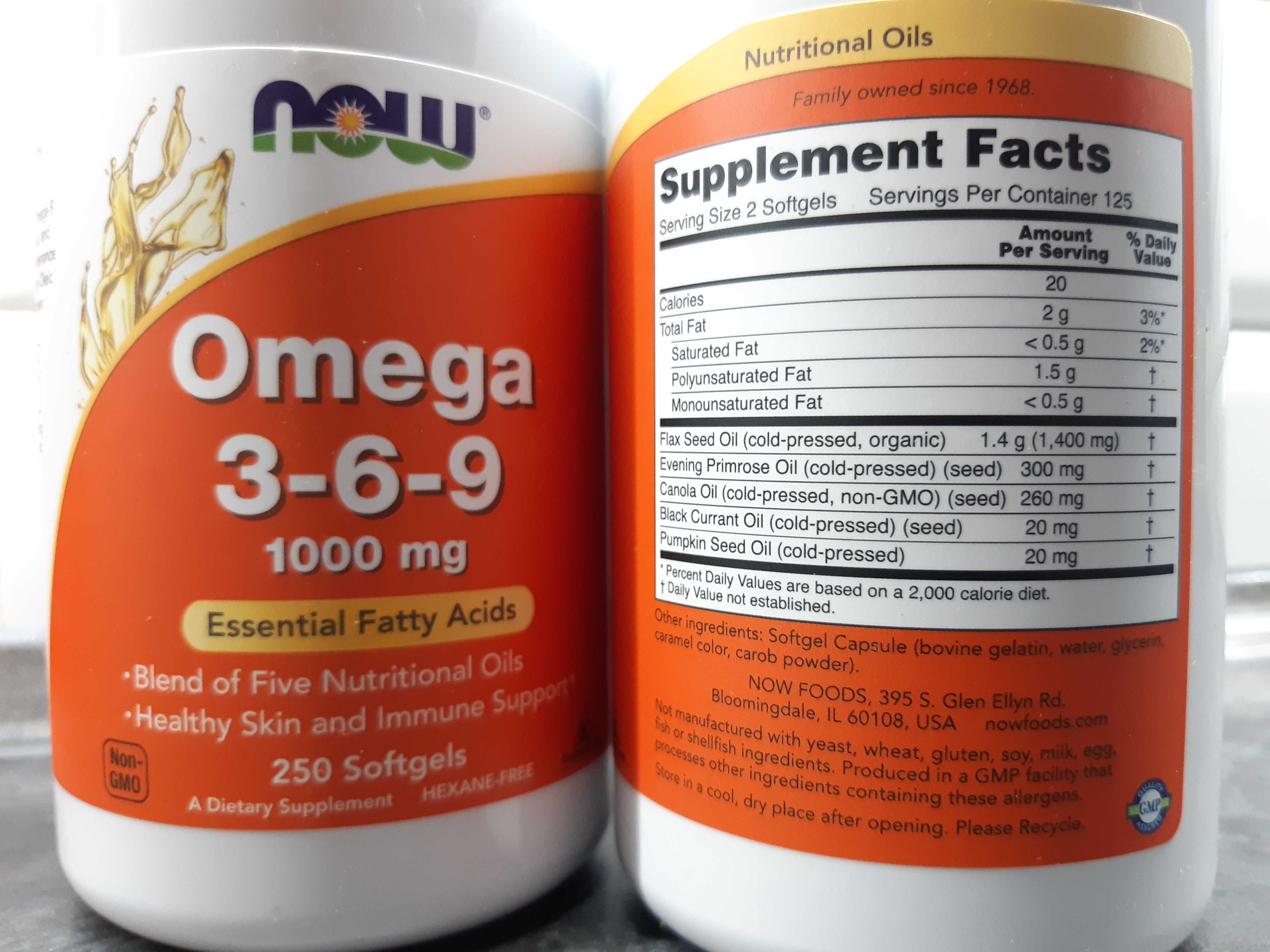Now Foods, Omega 3-6-9 (100-250 капсул), омега 3-6-9 концентрат