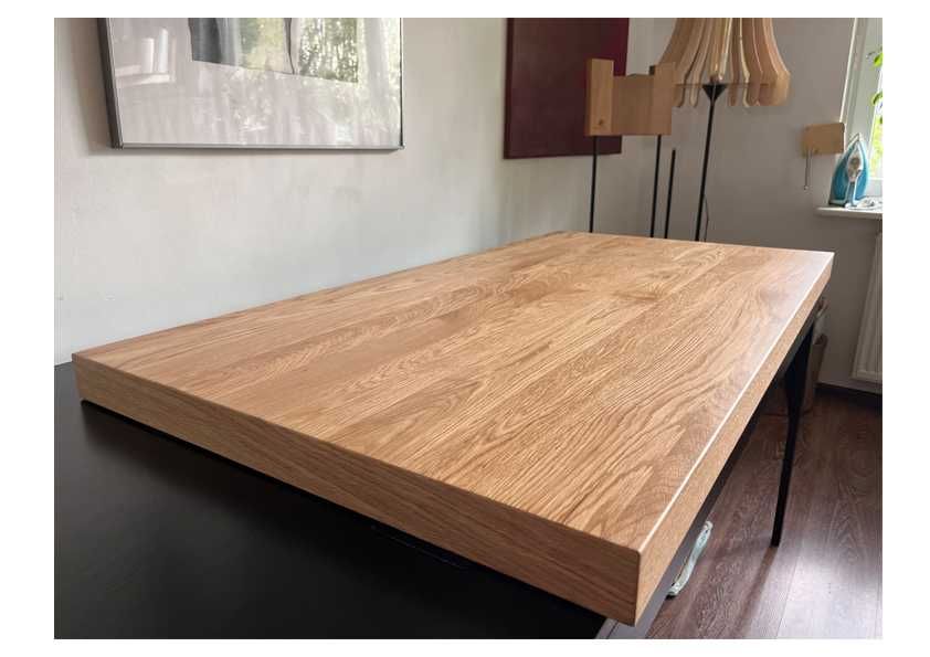 Duży blat dębowy gruby 6cm, lite drewno unikat