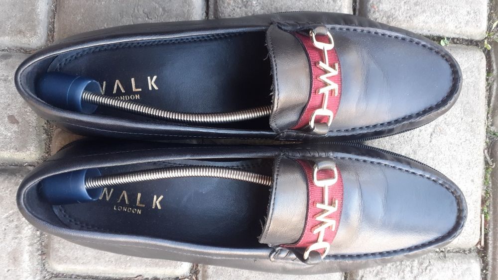 Мужские новые кожаные лоферы-мокасины Walk London EU 10-43pCт 29см.