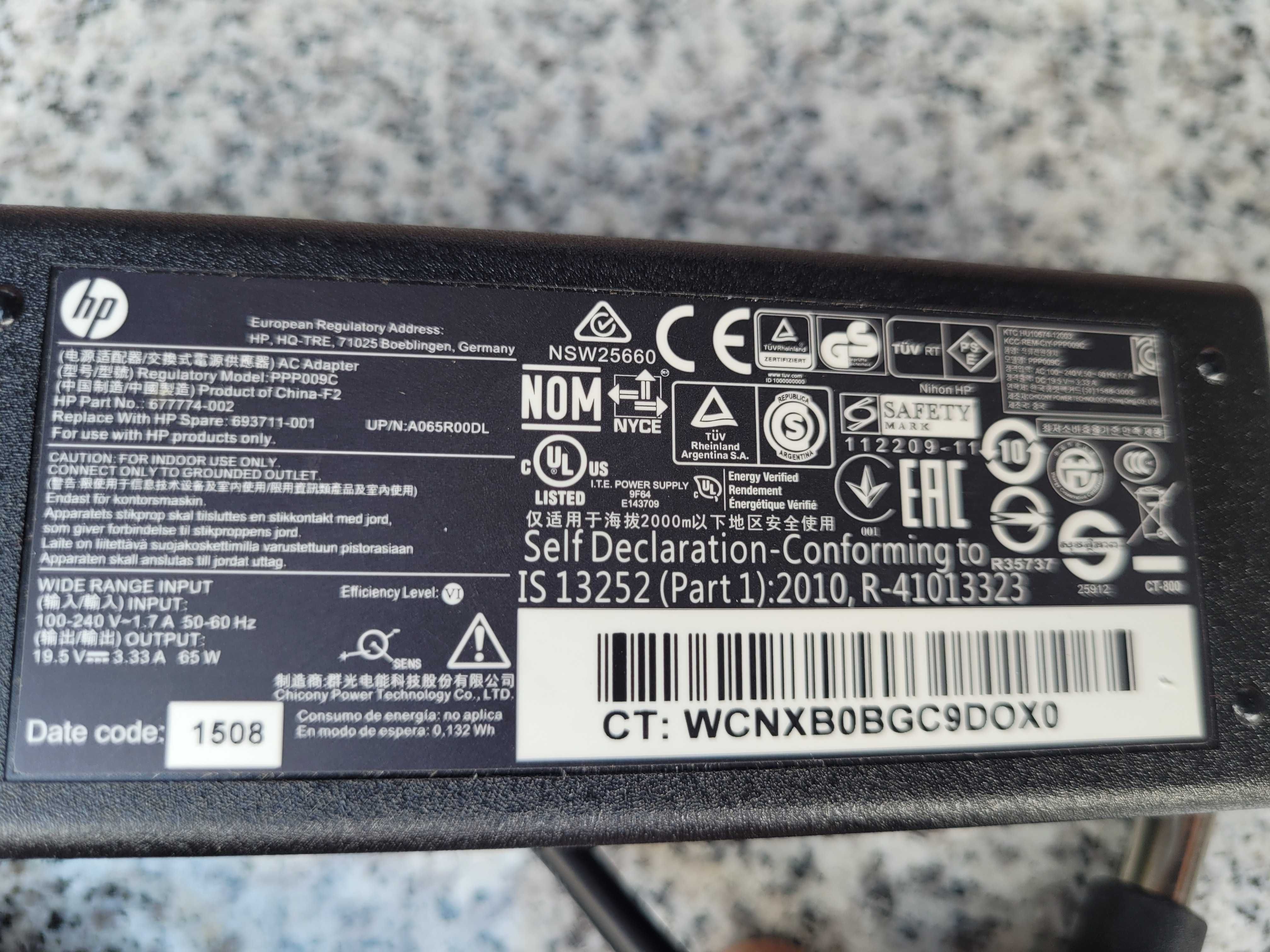 Zasilacz do laptopa HP 19,5V 65W 3,33A
