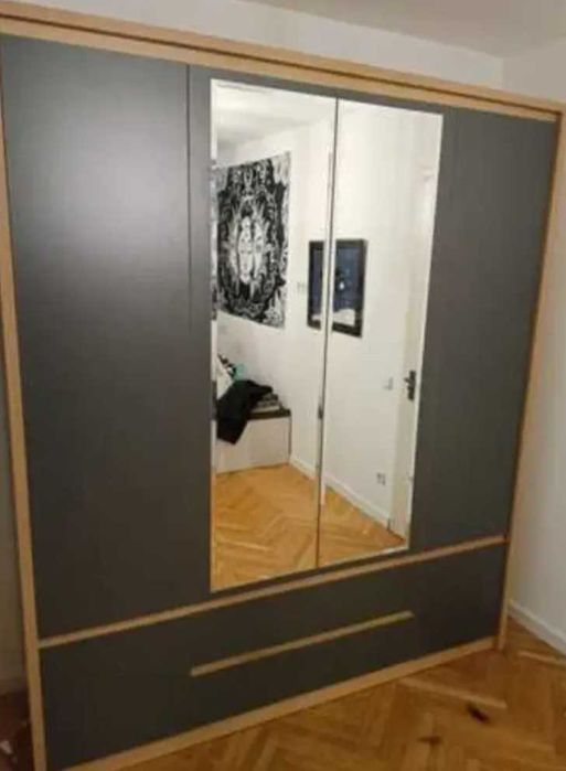 Велика Шафа з сірими фасадами Ш  185 В 216 Г 553 Большой шкаф