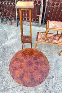 Stolik antyk kawowy kwietnik stolik z marmurowym blatem z intarsjami
