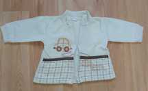 Bluza żółta zapinana z samochodem 68 cm