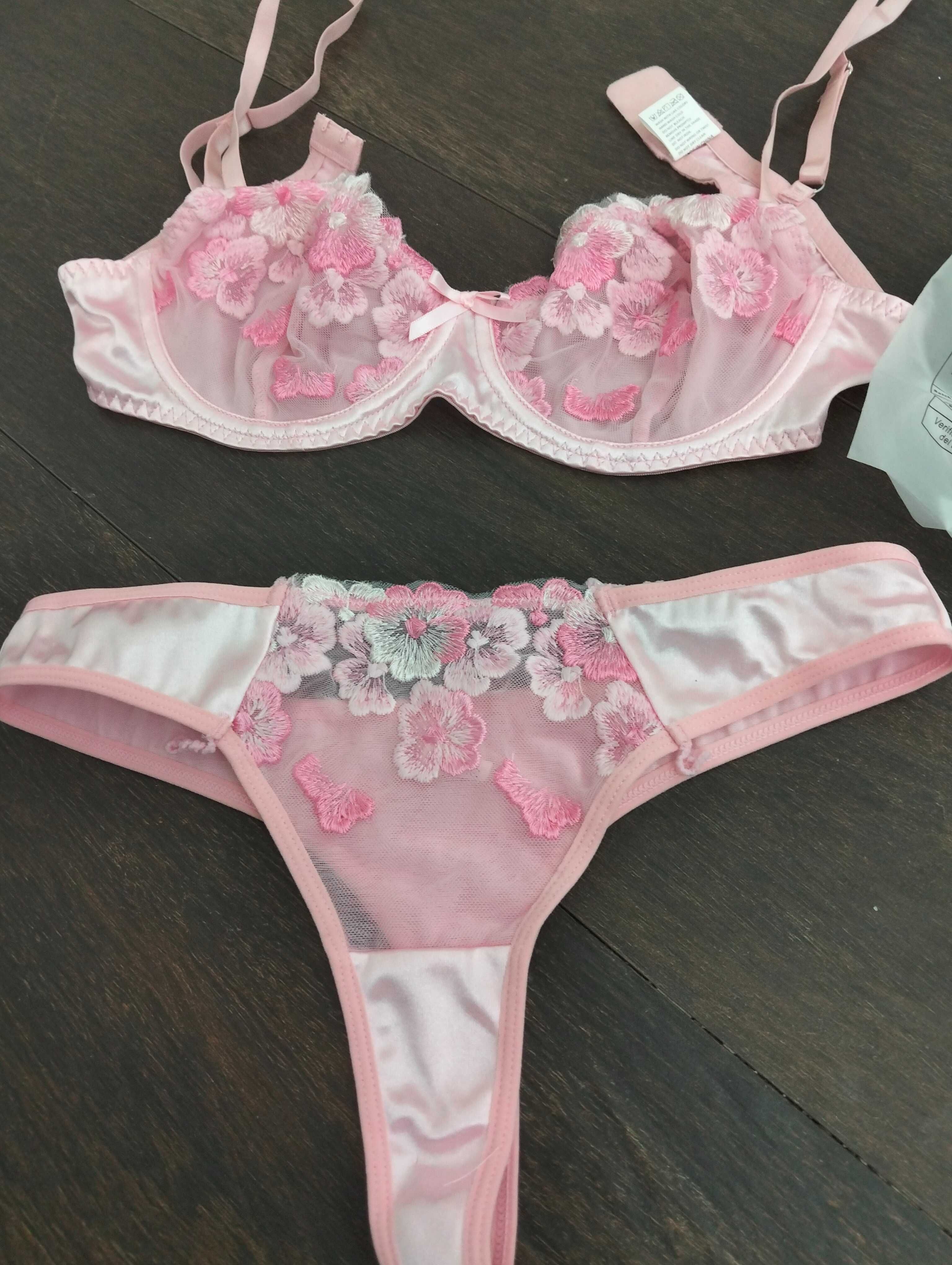 Conjunto lingerie novo tamanho M 38 em rosa