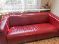 Sofa - Ikea Klippan czerwona skóra