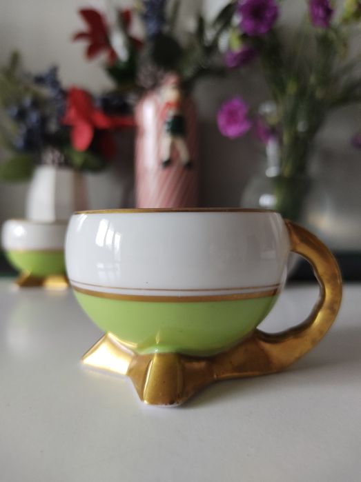 Przedwojenna Piękna Filiżanka Ćmielów Lata 30 Art Deco B. Wendorf  !