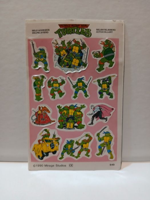 Pocztówka z naklejkami żółwie ninja 1990 rok
