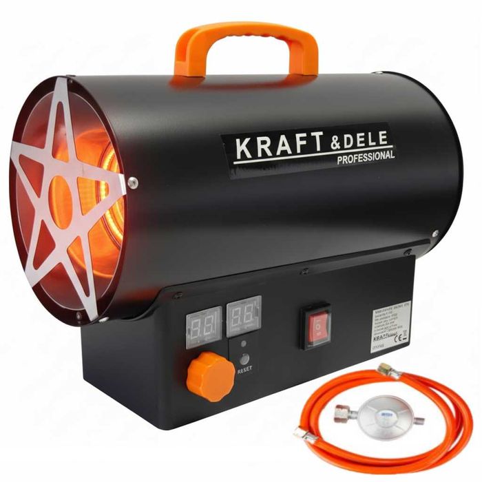 Nagrzewnica dmuchawa gazowa 25KW LCD termostat + wąż, reduktor