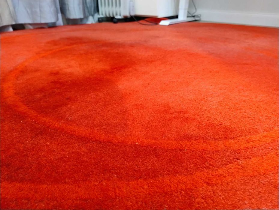 Dywan wełniany czerwony Ikea okrągły