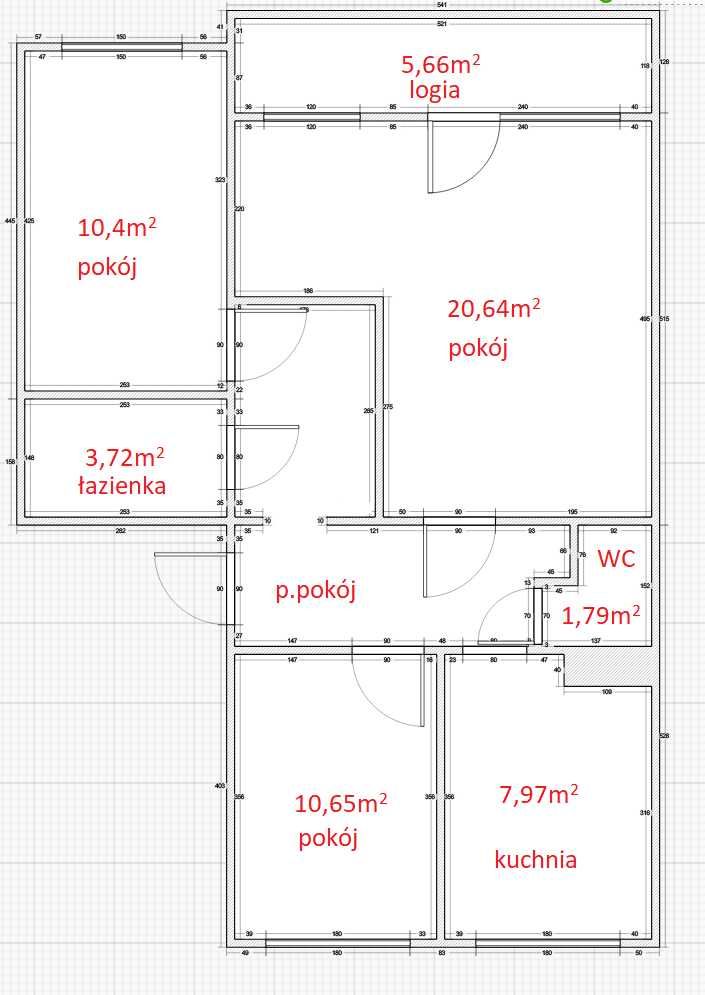 Mieszkanie Rzeszów Sportowa 3 pokoje 65m2