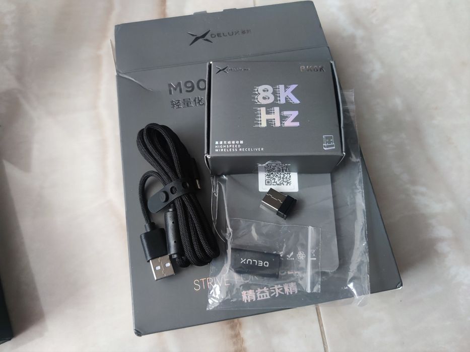 Нова ‼️ ігрова бездротова миша Delux M900Mini Pro чорна Сенсор PAW3395