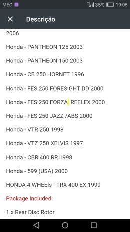 Fichas / Retificadores corrente Honda novos
