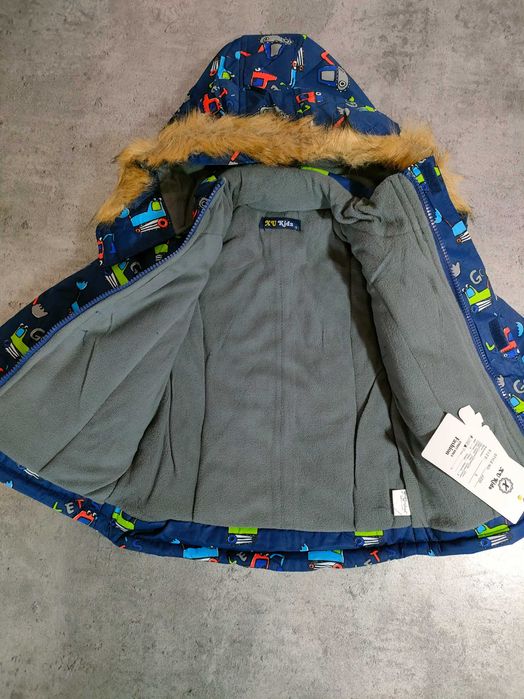 Kurtka zimowa chłopięca pojazdy 98