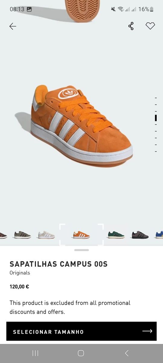 Adidas campus 00 laranja