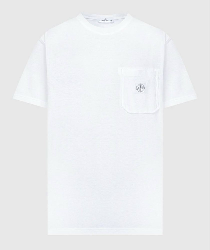 STONE ISLAND  Біла футболка з логотипом