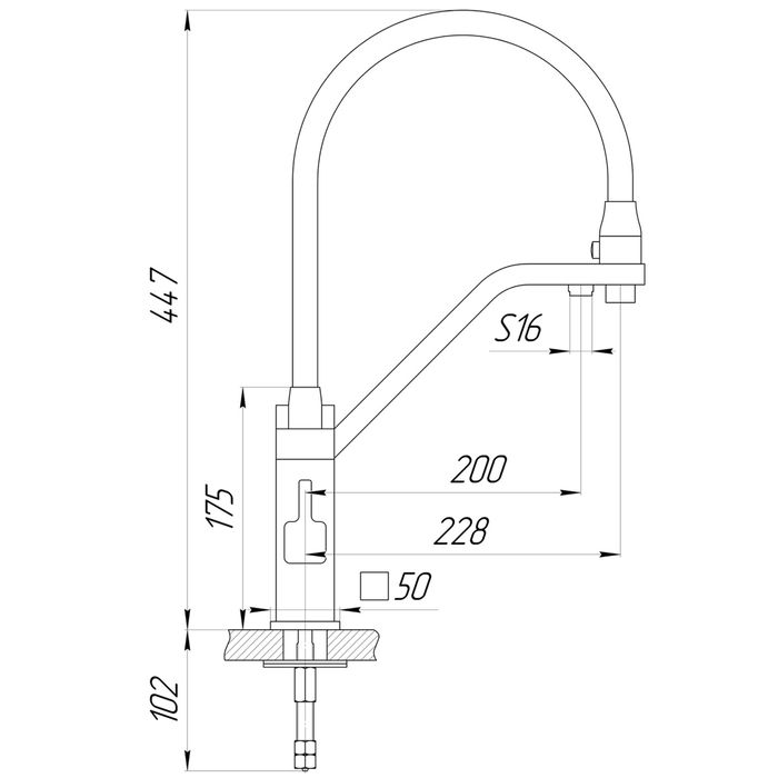 Смеситель для кухни под фильтр осмос GLOBUS (латунь графит)