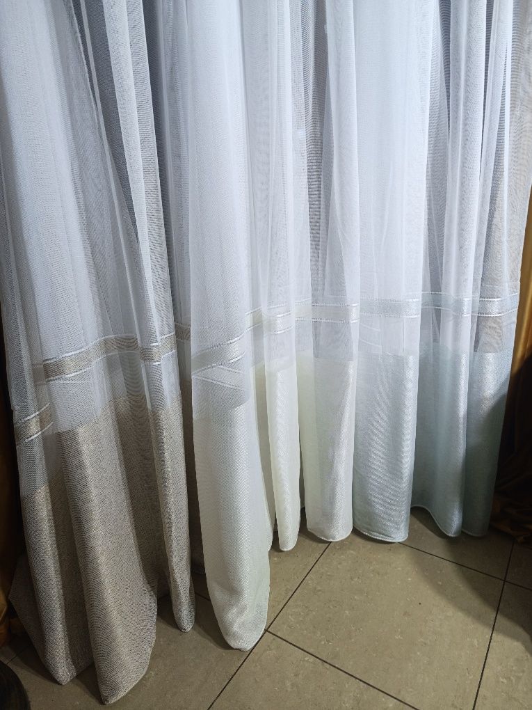 Firanki z metra GŁADKA+ BEŻ wys 280 cm  WYPRZEDAZ