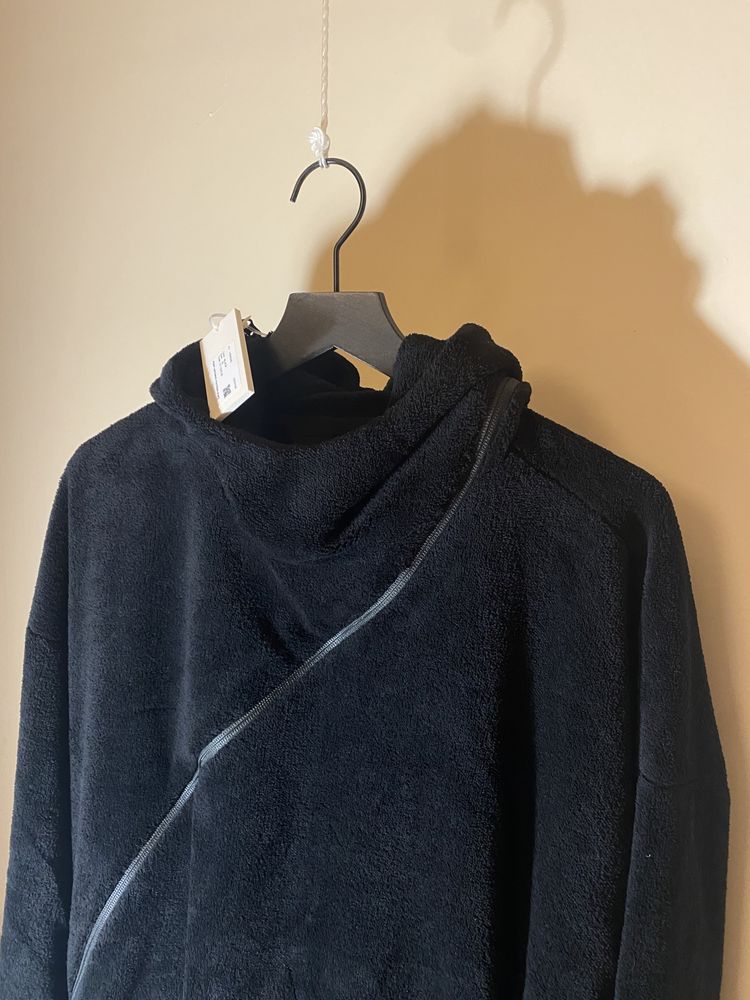 Post Archive Faction (PAF) 5.1 asymmetric-zip fleece hoodie