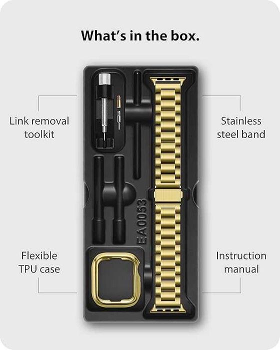 Fullmosa bransoleta Apple Watch SE 9 8 7/6 5 42/44/45/49mm etui złota