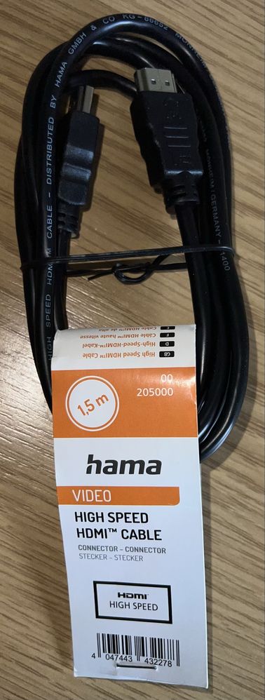 HAMA Kabel HDMI 1,5 M / Przewód - Czarny 1.5 M