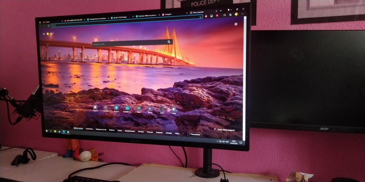 Asus VG278Q 27" + Acer KG251Q 25" + Arm mount