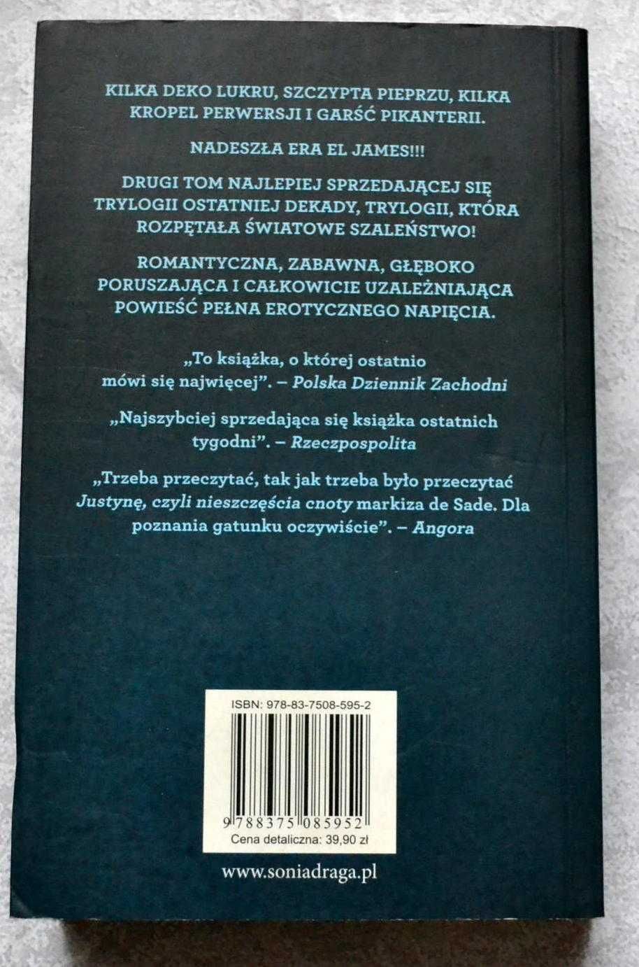 Książka " Ciemniejsza strona Greya" E.L. James