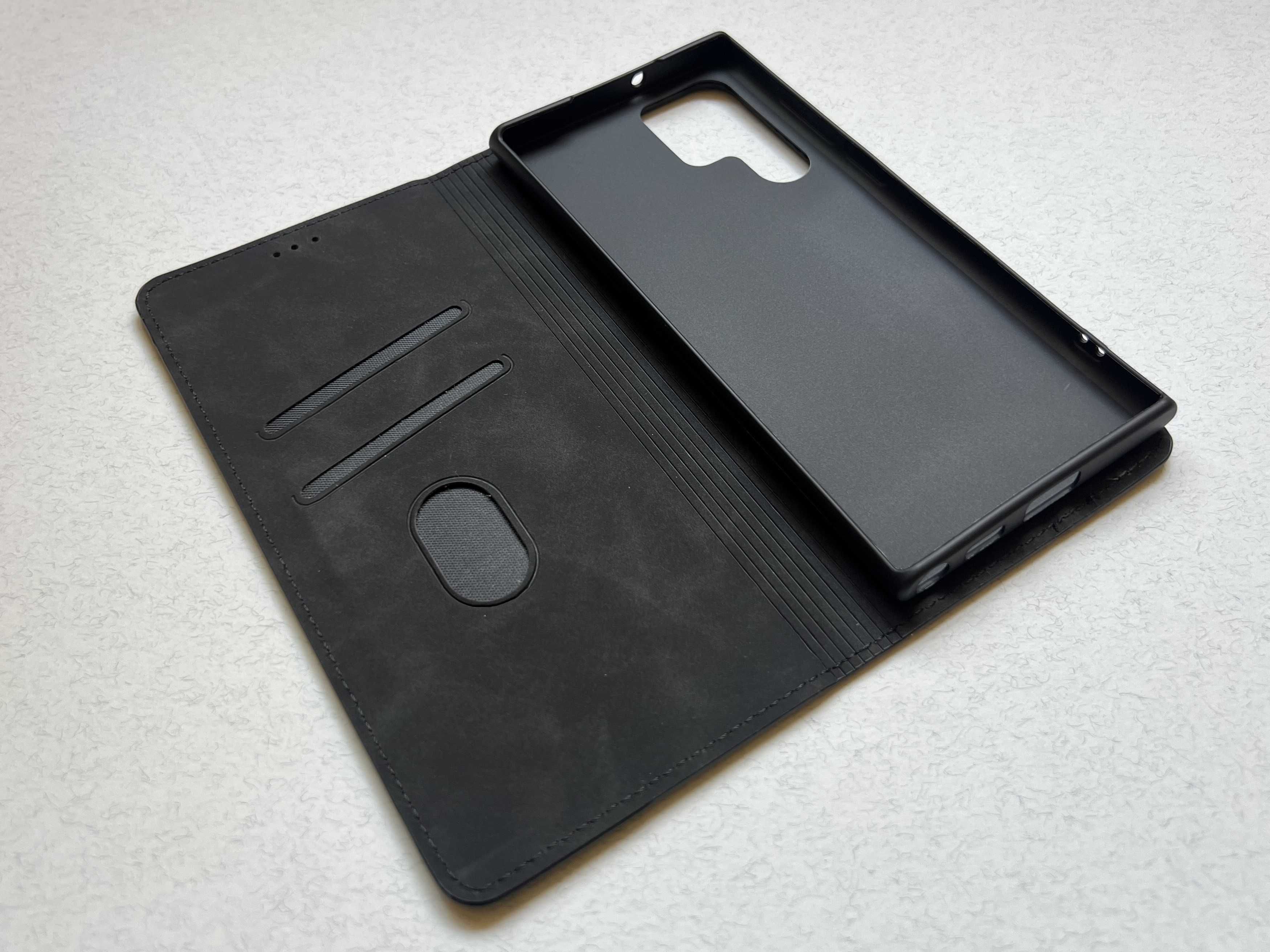 Samsung Galaxy S22 Ultra чохол-книжка штучна шкіра слоти карт чехол
