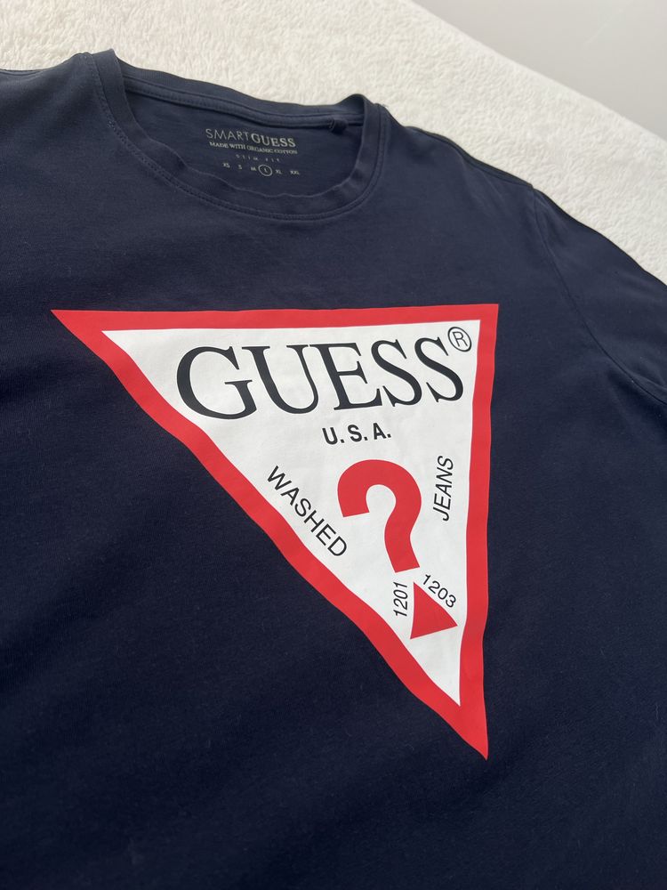 Bluzka z długim rękawem koszulka męska Guess L