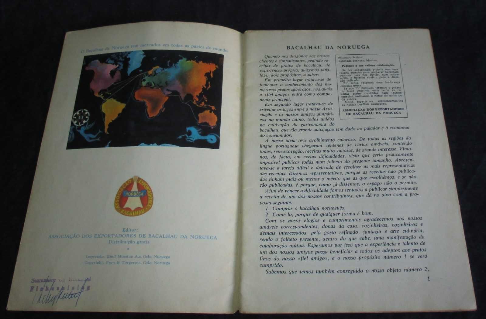 Livro Bacalhau da Noruega Anos 60