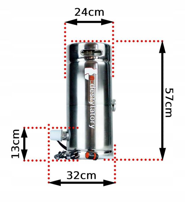Destylator Elektryczny na beczce KEG wraz z Kolumną ZIMNE PALCE