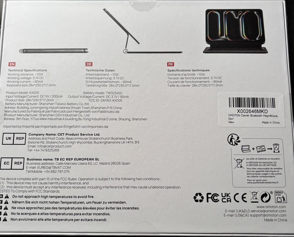 Omoton tablet keyboard cases kc007