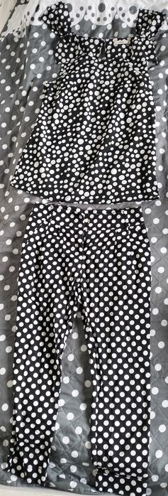 Oasis, Liao, zestaw na lato czarny, białe groszki, r.34/XS