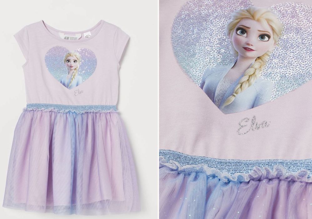 Elza, Elsa, Frozen, Kraina lodu sukienka TIUL, CEKINY  92 NOWA