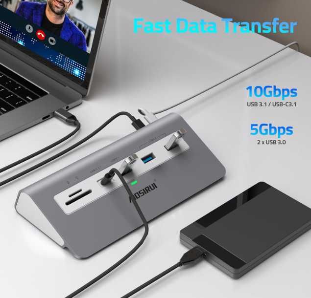 Mosirui Stacja dokująca HUB 13w1 USB C Dual Monitor MacOS