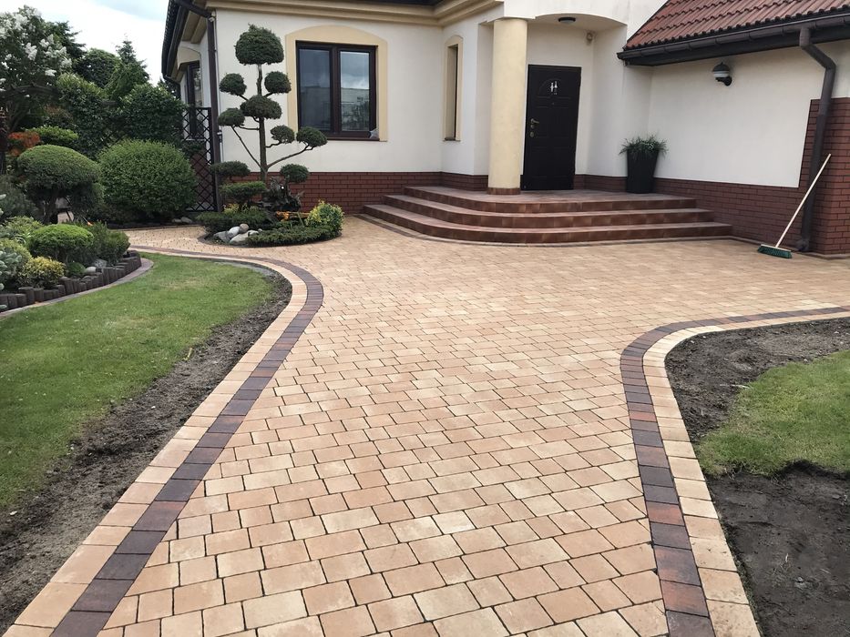 Układanie kostka brukowa schody taras chodnik brukarstwo artystyczne