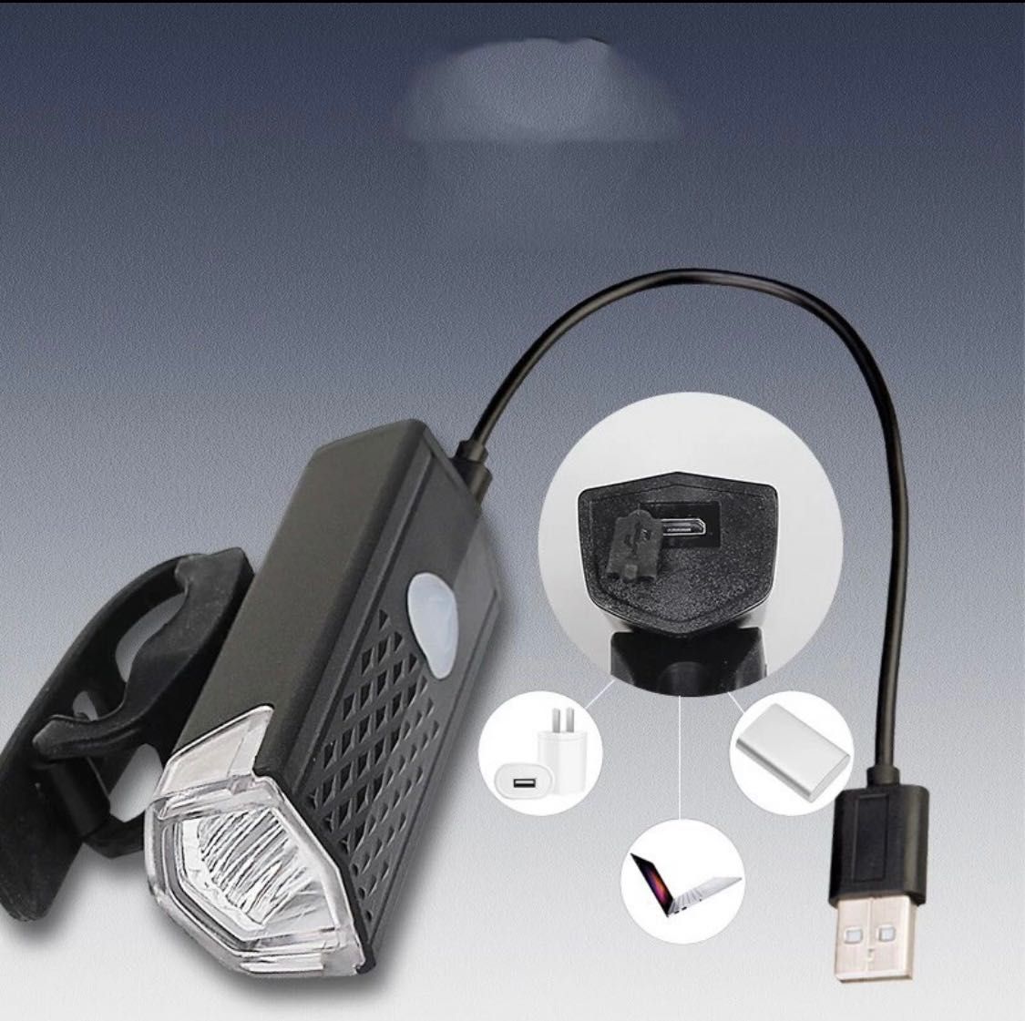 Светодиодная фара с USB зарядкой фонарик LED фонарик c USB зарядкой