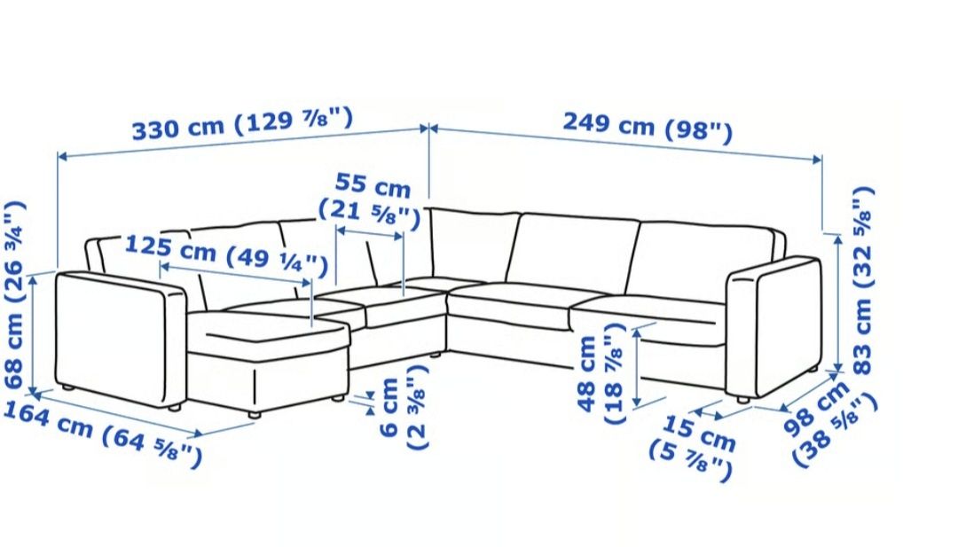 Duża rogówka KIVIK z ikea