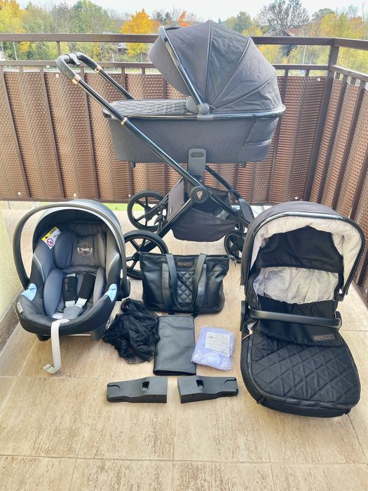 Sprzedam wózek 3w1 Vennici Tinum Upline + fotelik Cybex Aton M i-size