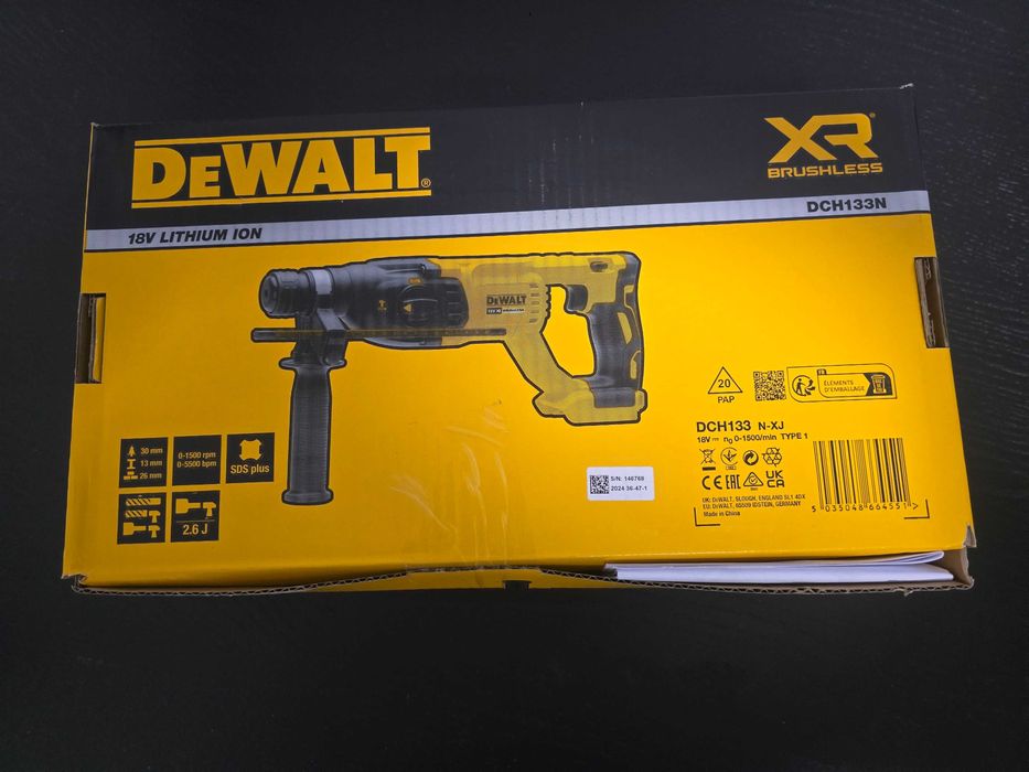 DeWalt DCH133N – Młotowiertarka XR 18V Brushless – NOWA w pudełku