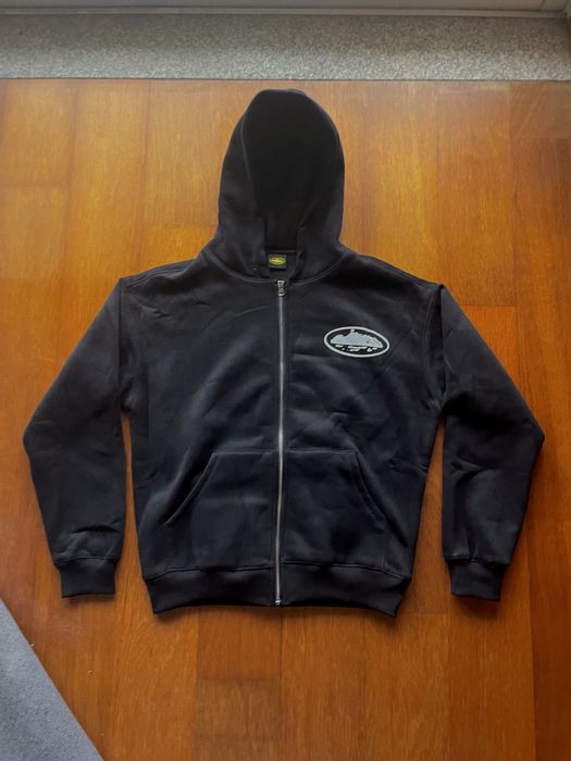 Casaco Corteiz preto logo grande corteiz atras novo