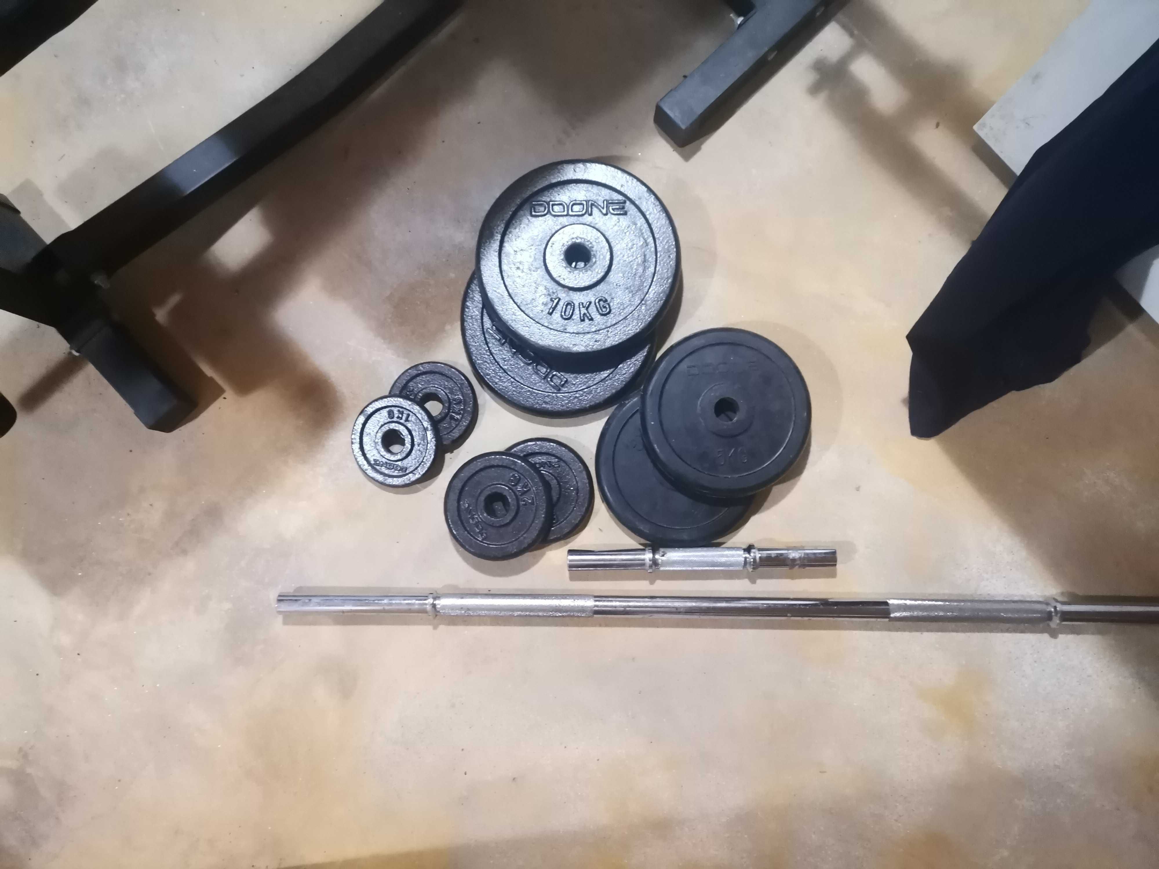 Banco musculação mais material