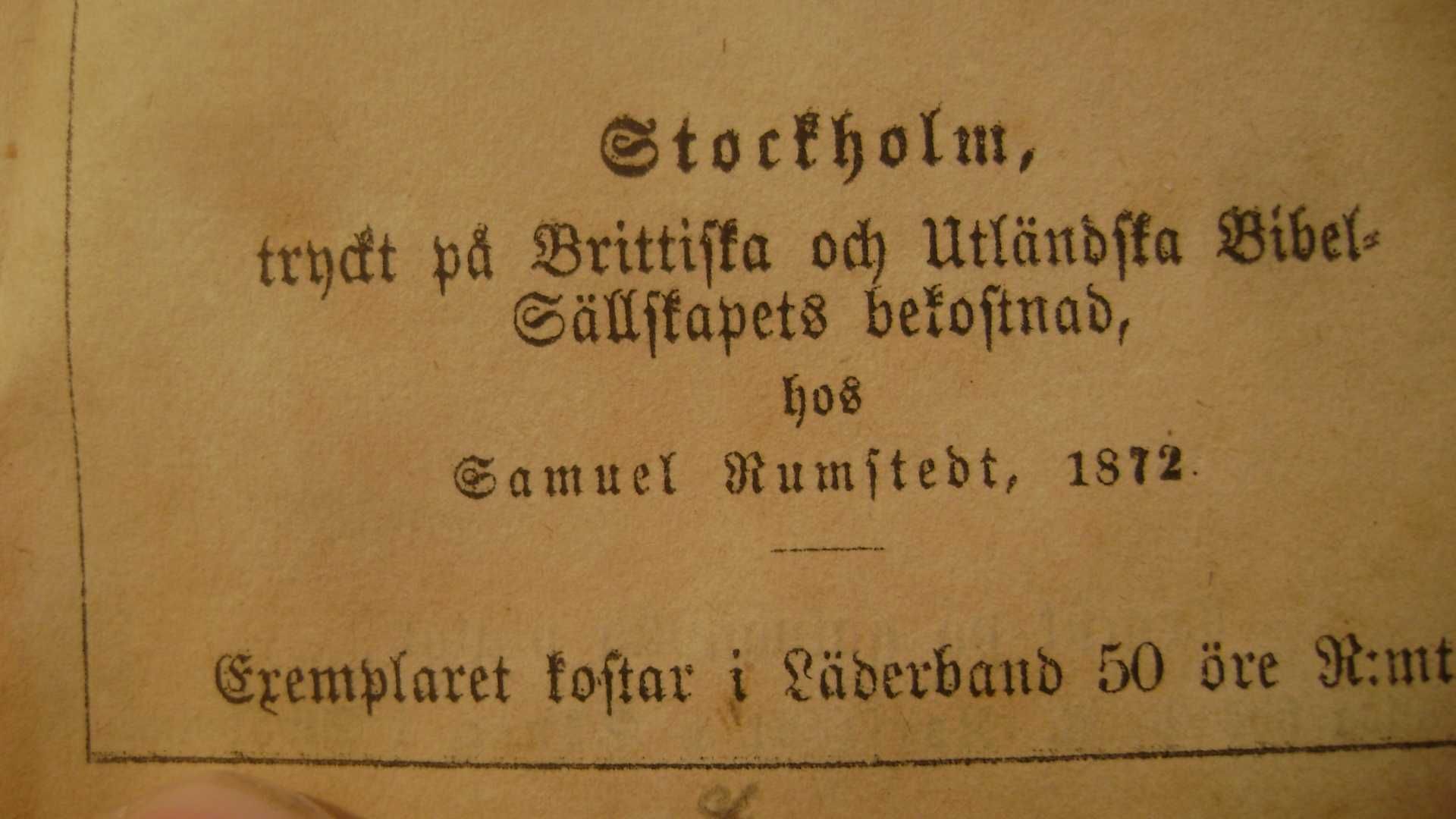 Starocie z PRL - Dewocjonalia = Nowy Testament po szwedzku z 1872r.