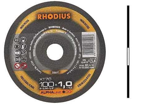 Tarcze tarcza do cięcia metalu inox 100x1,0x16 RHODIUS NIEMCY XT70