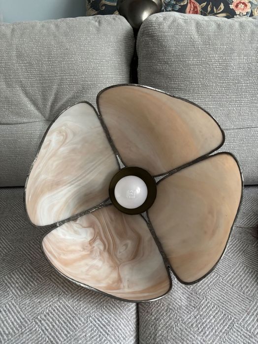 Stara witrażowa lampa wisząca