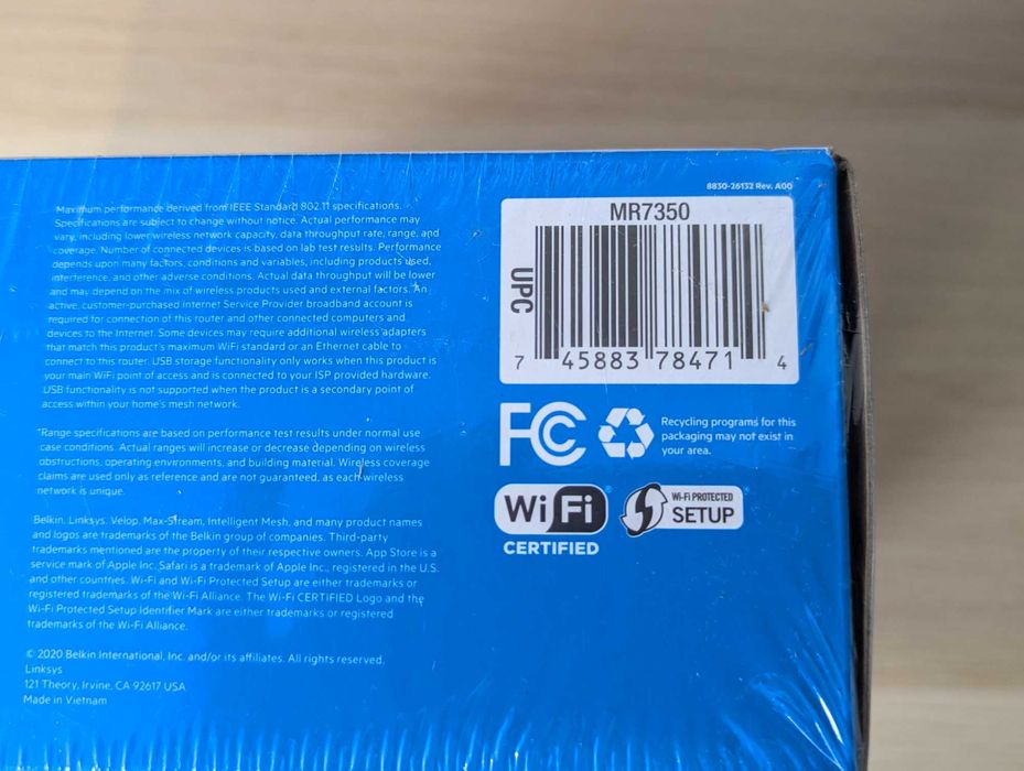 Новый Mesh роутер Linksys MR7350 AX1800 WiFi6  гарантия USA