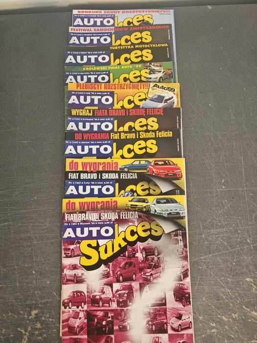 Zestaw 9 miesięczników Auto Sukces z 1999 roku (1-9)