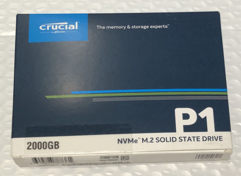 Crucial - ssd nvme m.2 2TB P1  (NOVO e selado)