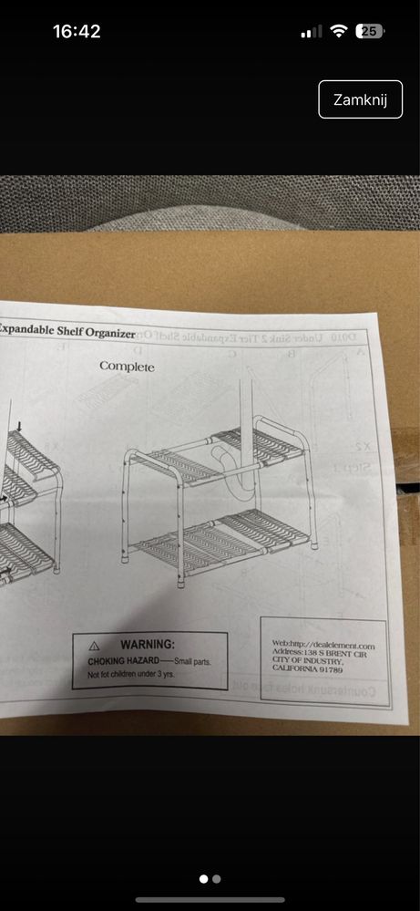 Metalowa szafka pod zlewozmywak