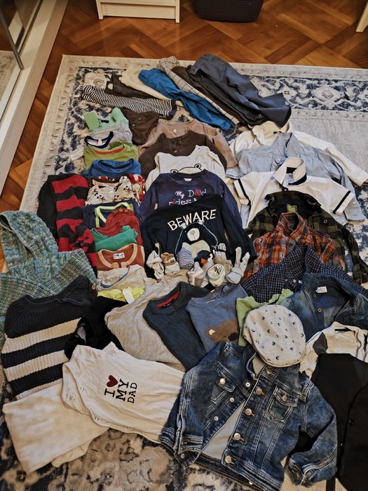 Mega paka 92 zima jesień koszula eleganckie zestawy spodnie swetry