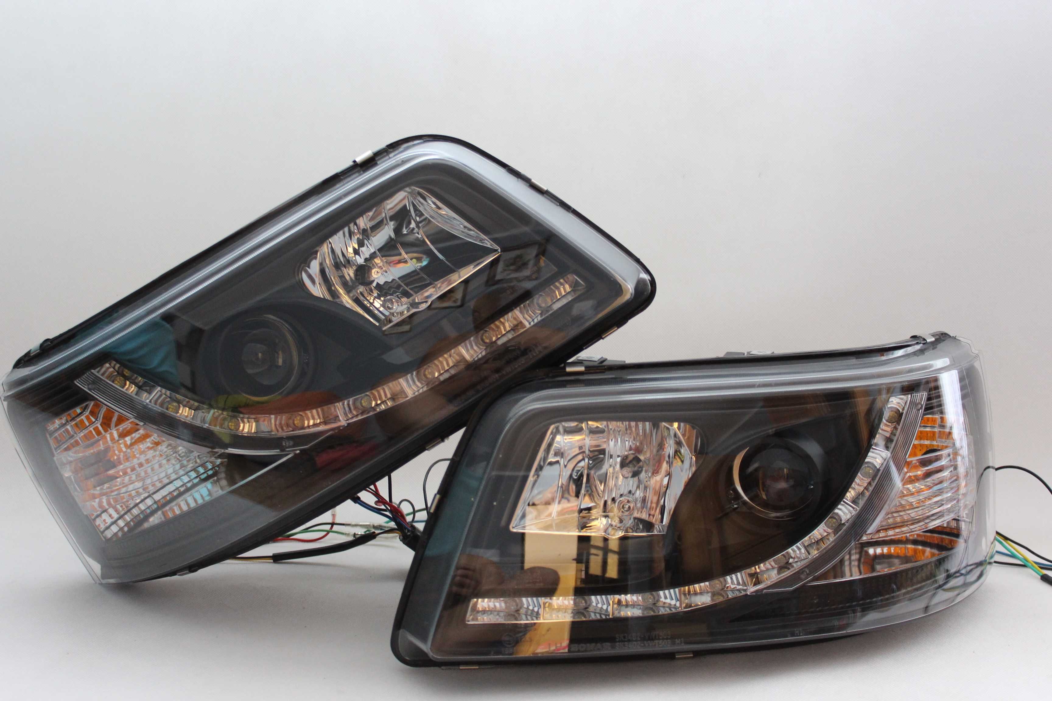 Lampy przednie przód VW T5 Transporter 03-09 LED BLACK Czarne NOWE